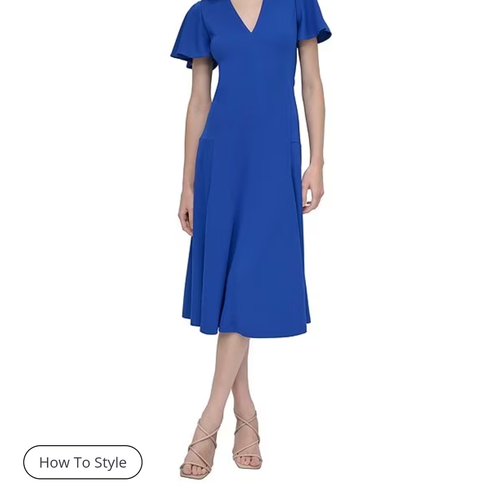 Donna Karan Royal Blue Midi Dress